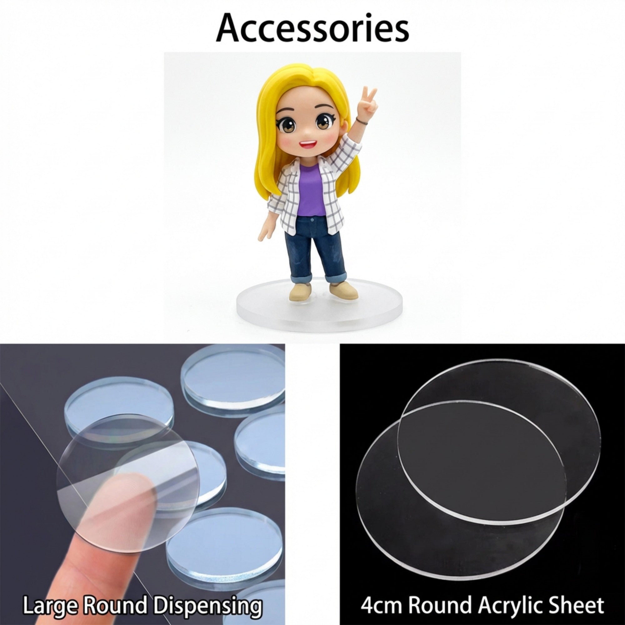 3D Cartoon Character Figurine with Clear Display Case