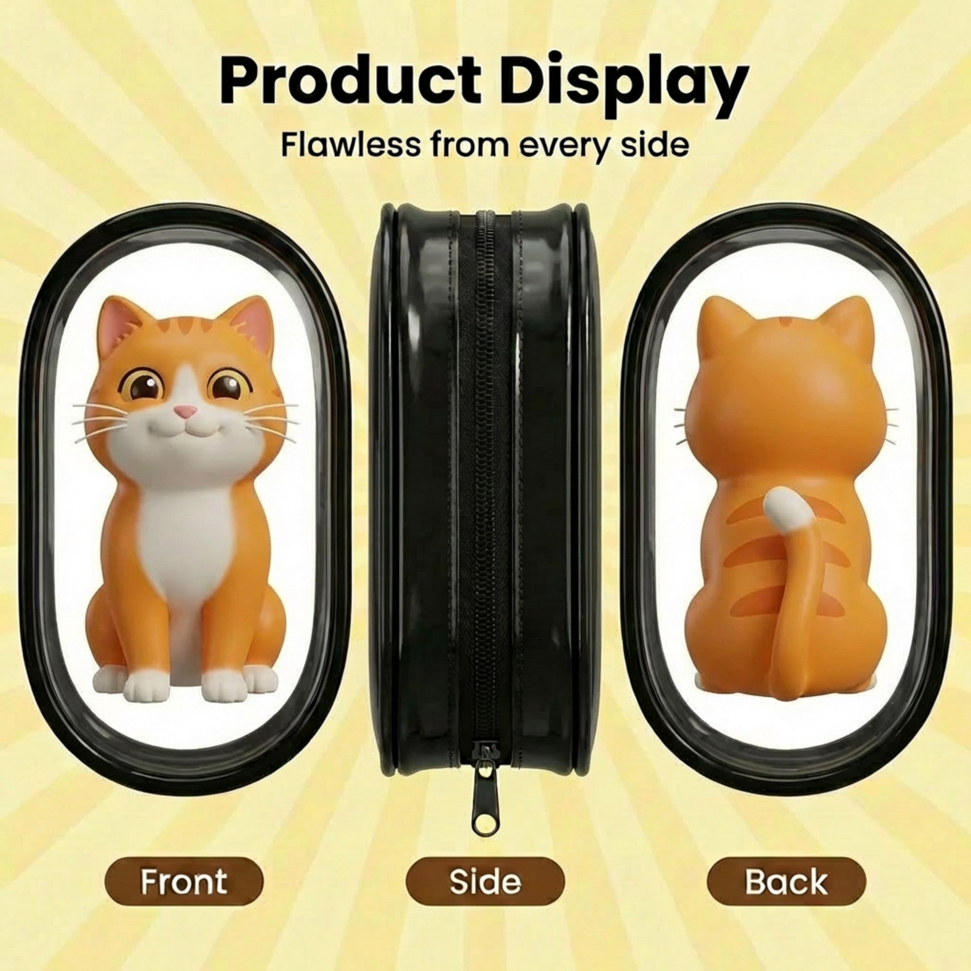 3D Cartoon Pet Figurine with Bag & Pendant