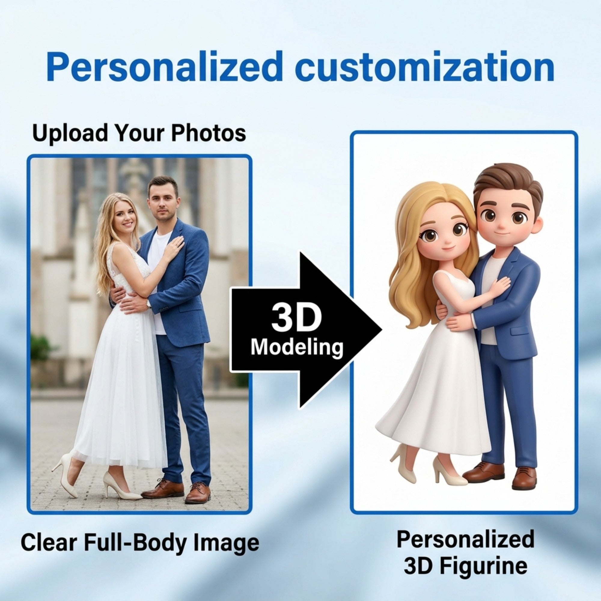Figura de foto personalizada para parejas