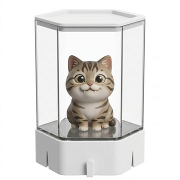 3D Cartoon Pet Figurine with Clear Display Cover