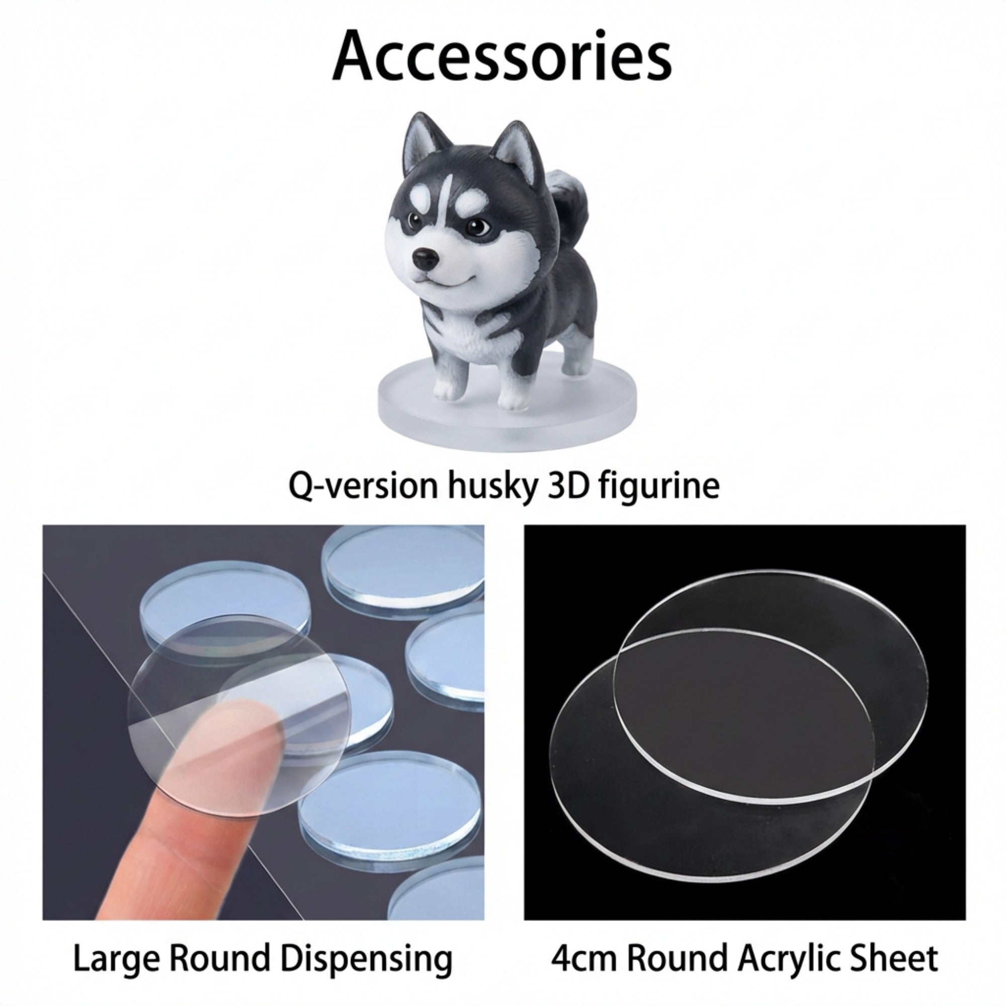 3D Cartoon Pet Figurine with Clear Display Cover