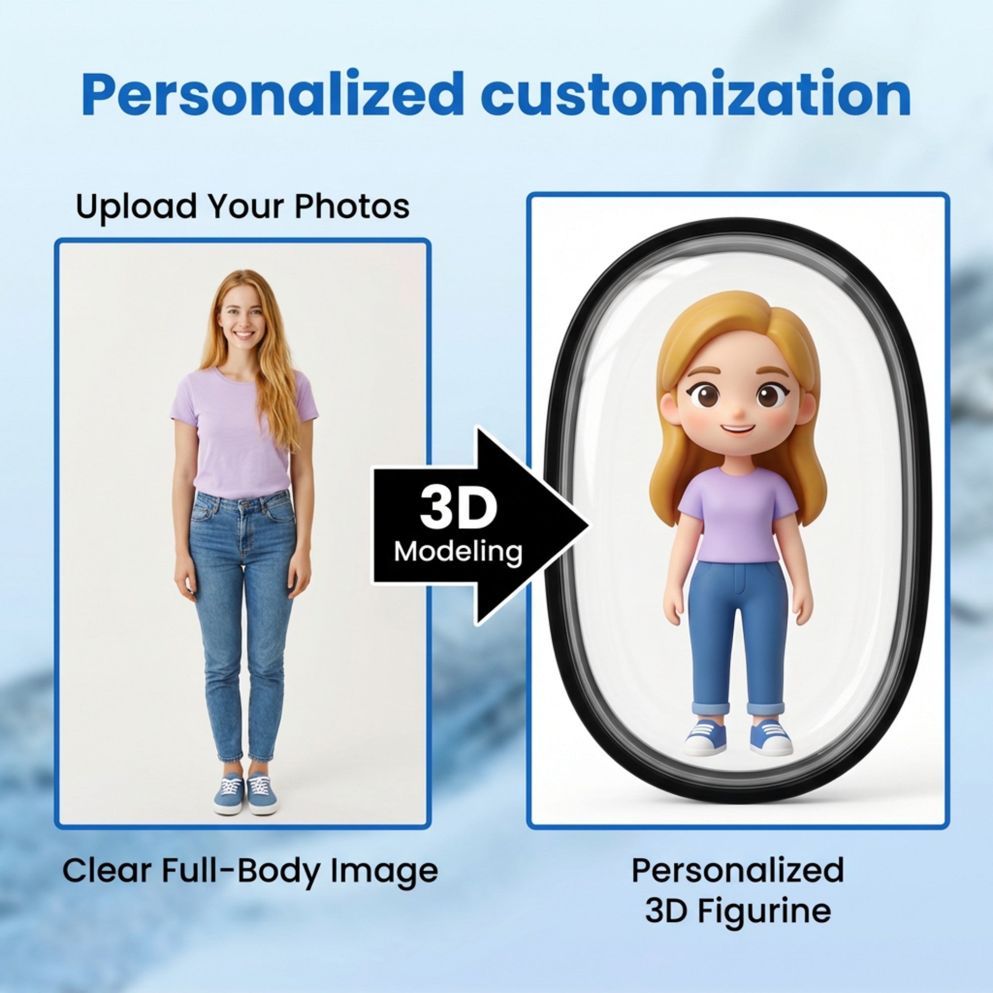 3D Cartoon Character Figurine with Pendant & Pouch