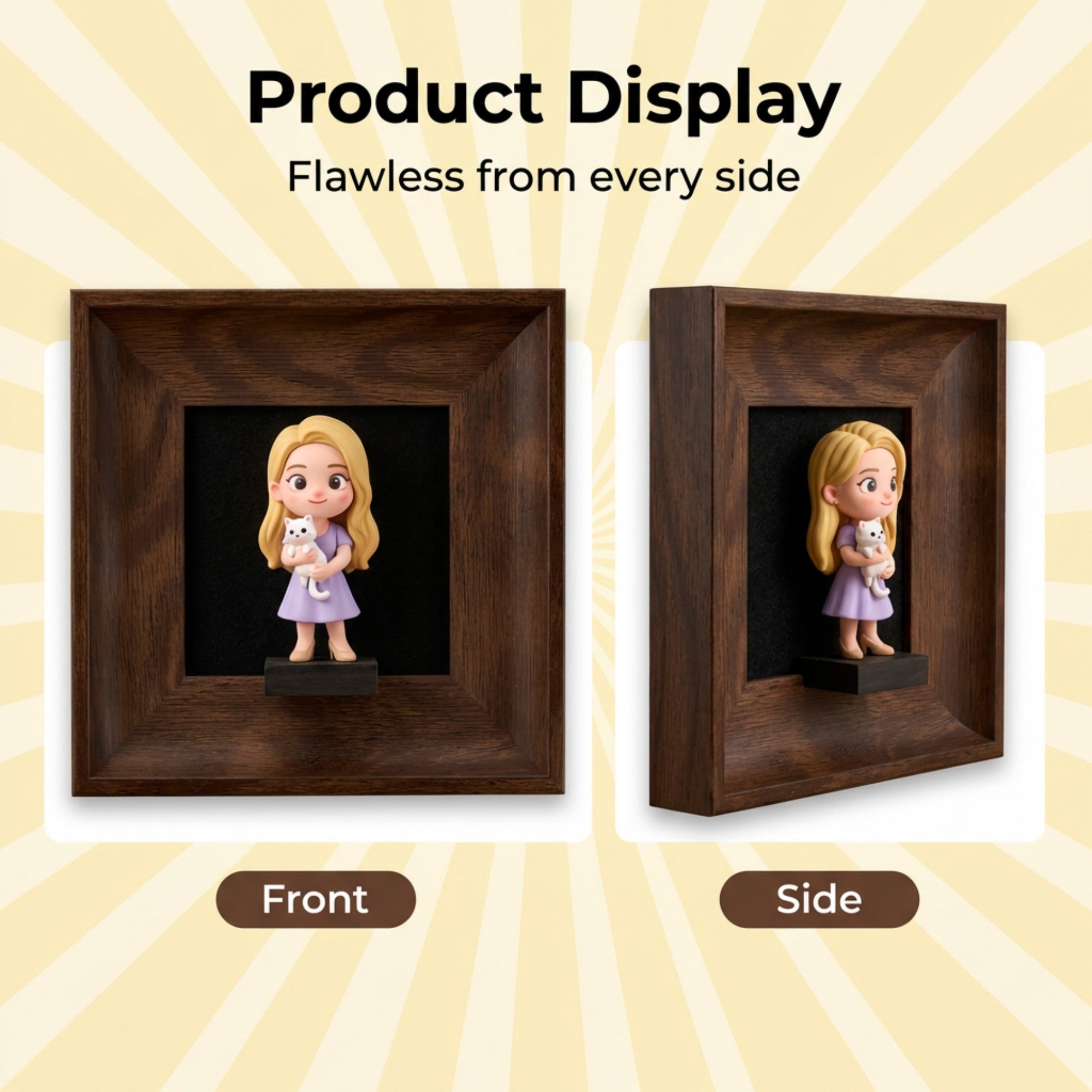 3D Cartoon Figure & Pet Photo Frame Set Decor Ornaments