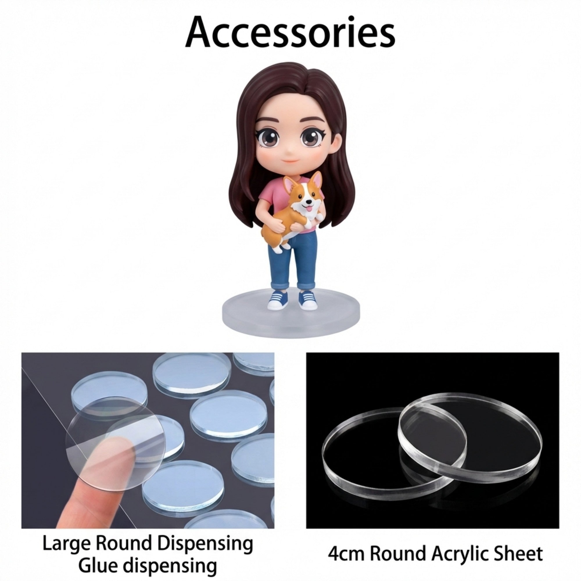 3D Cartoon Figure & Pet Photo Frame Set Decor Ornaments