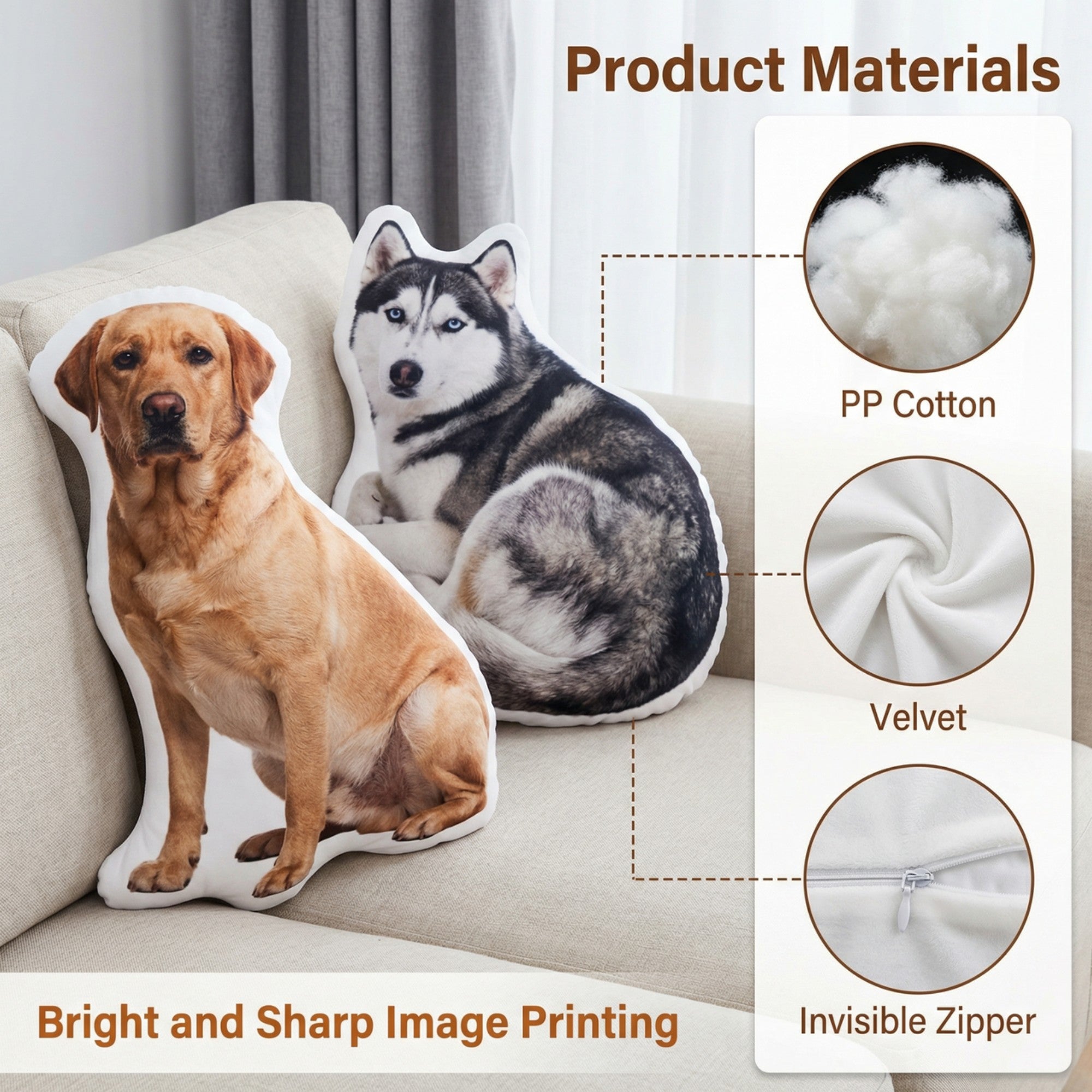 Personalized Custom Printed Photo Throw Pillow Home Sofa Decor