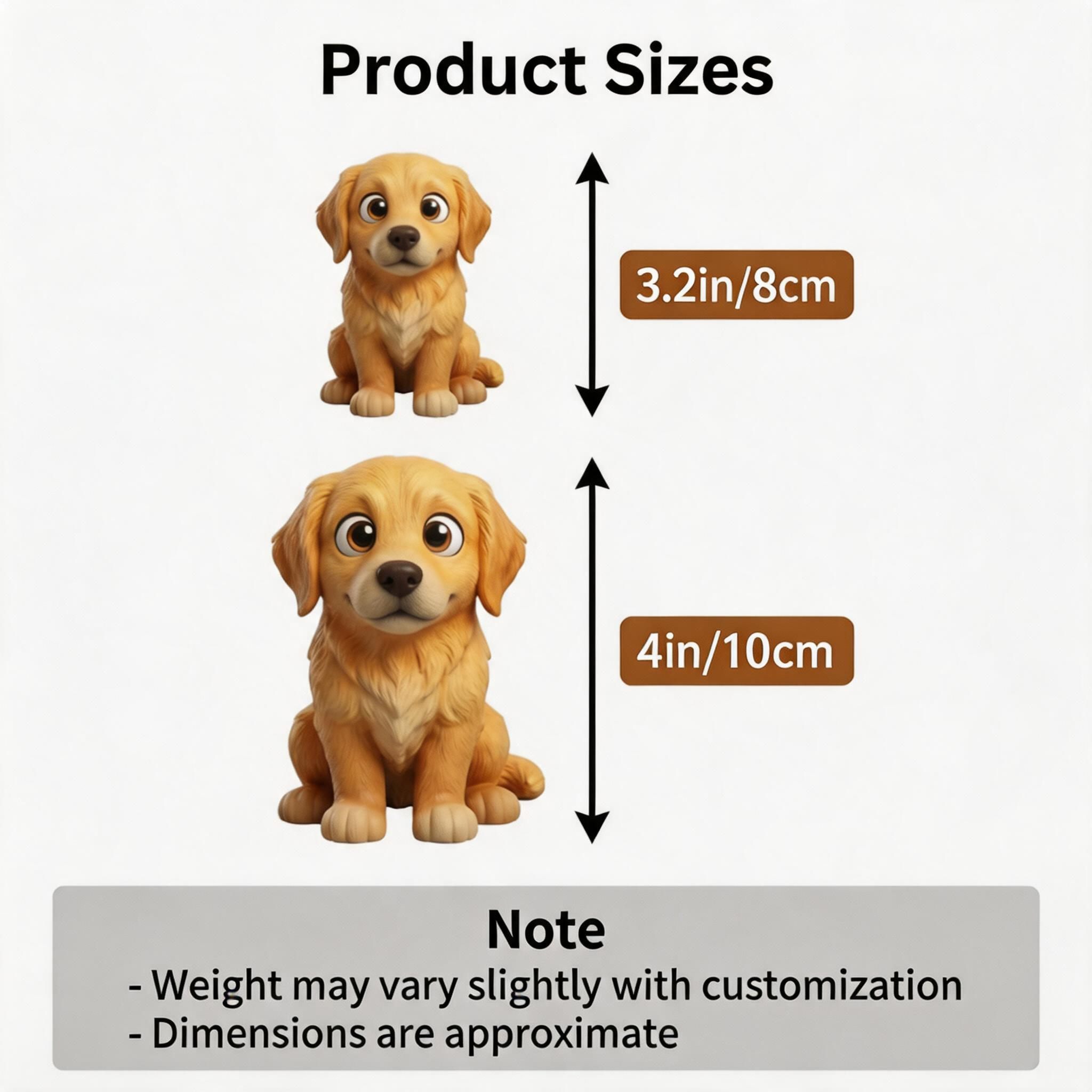 3D Cartoon Pet Figurine with Clear Display Cover