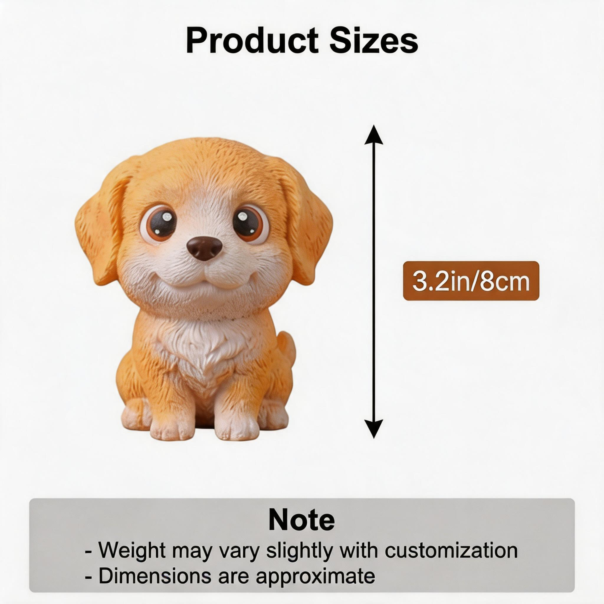 3D Cartoon Pet Figurine with Bag & Pendant