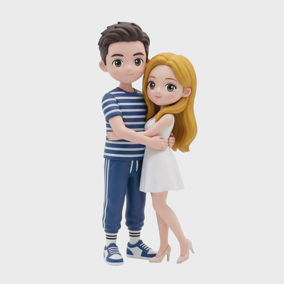 3D Cartoon Couple Figurine Ornament