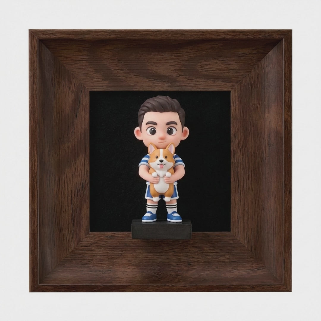 3D Cartoon Figure & Pet Photo Frame Set Decor Ornaments