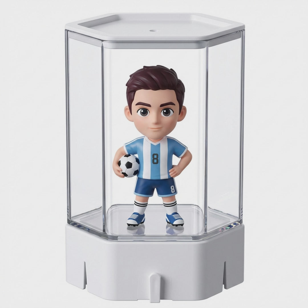 3D Cartoon Character Figurine with Clear Display Case